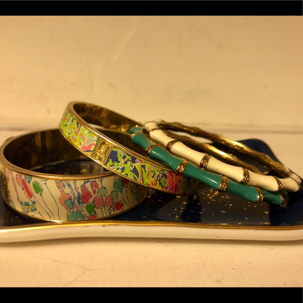 Set of 4 preppy bangle bracelets